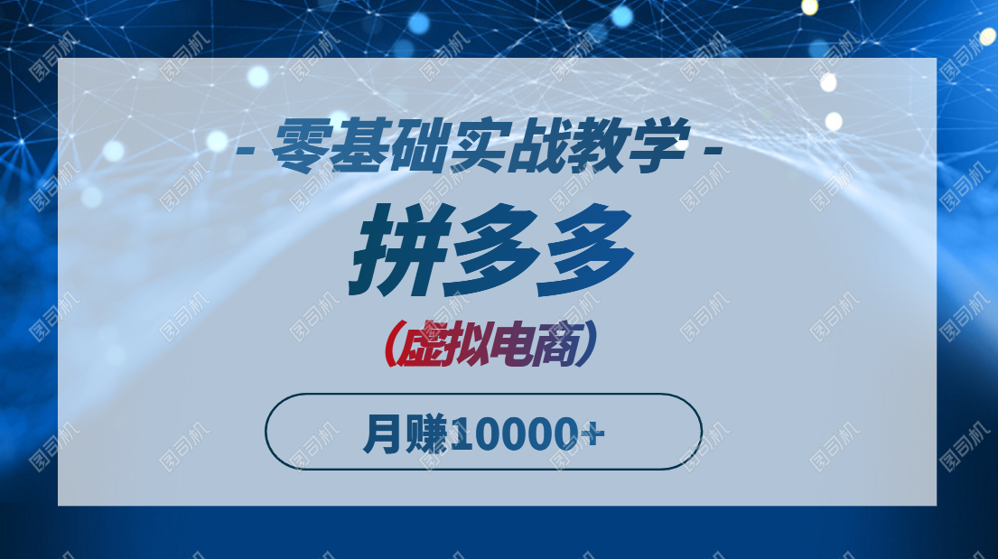 拼多多虚拟电商攻略：零基础实战教学，快速爆款，轻松实现月入过万！-北漠网络