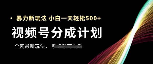 视频号分成计划详解，最强赚钱玩法新手一天轻松赚5单以上-北漠网络