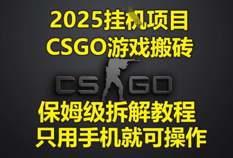 2025年CSGO游戏搬砖项目：手机操作的终极保姆级拆解教程-北漠网络