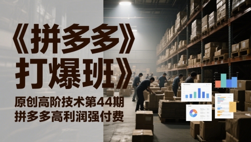 《拼多多打爆班》第44期：原创高阶技术揭秘，助力拼多多高利润与强付费策略-北漠网络