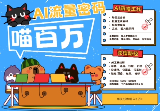 2025年AI宠物旅行热潮：小白三分钟掌握文旅账号运营，多种变现方式助你月入过万-北漠网络