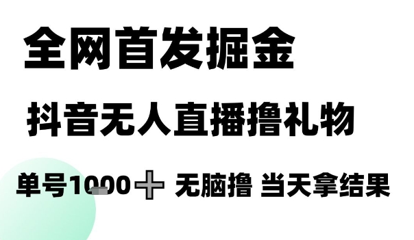 全网首发：抖音无人直播轻松获取礼物，单号日赚1k+，当天见效！-北漠网络