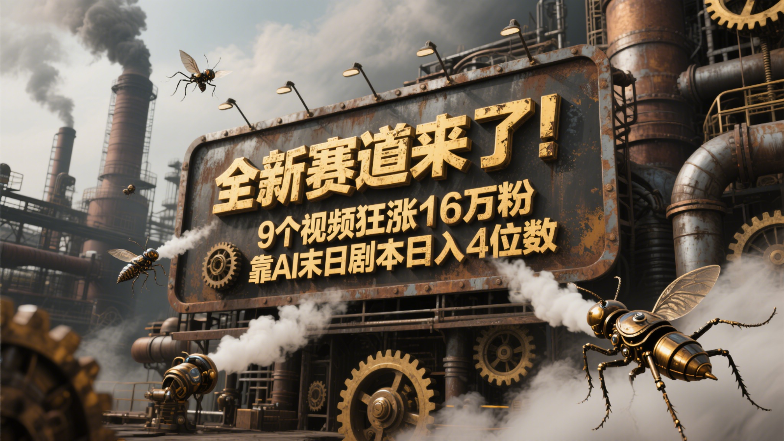 全新赛道开启！9个视频吸粉16万，凭借AI末日剧本日赚四位数，评论区热议追更！-北漠网络
