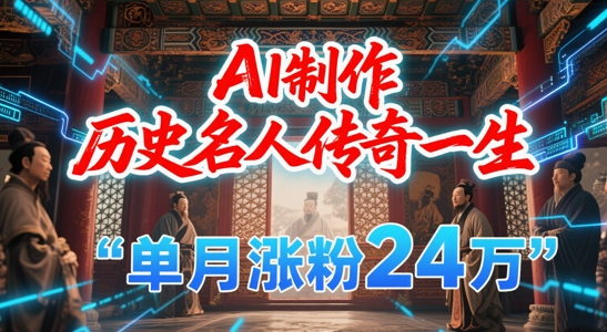 用AI重现历史名人传奇一生，单月粉丝增长24W，涨粉与变现双收的黑马登场！-北漠网络