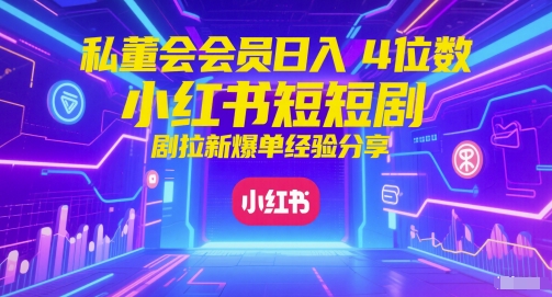 私董会会员日如何实现小红书红果短剧的四位数拉新与爆单经验分享-北漠网络