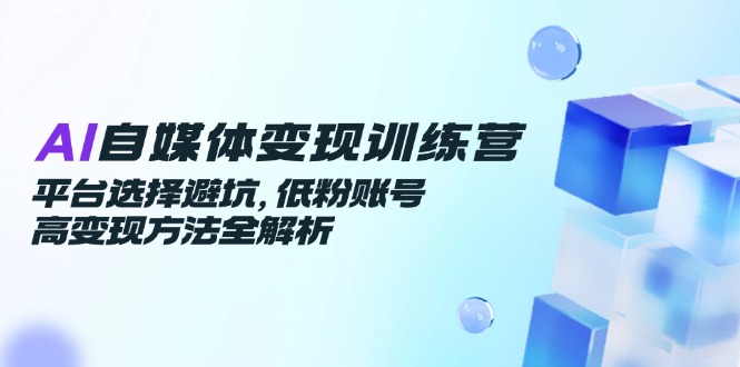 AI自媒体变现训练营：平台选择与低粉账号高效变现技巧全面解析-北漠网络