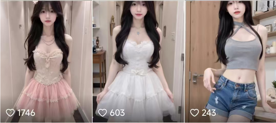 AI生成美女跳舞合成效果
