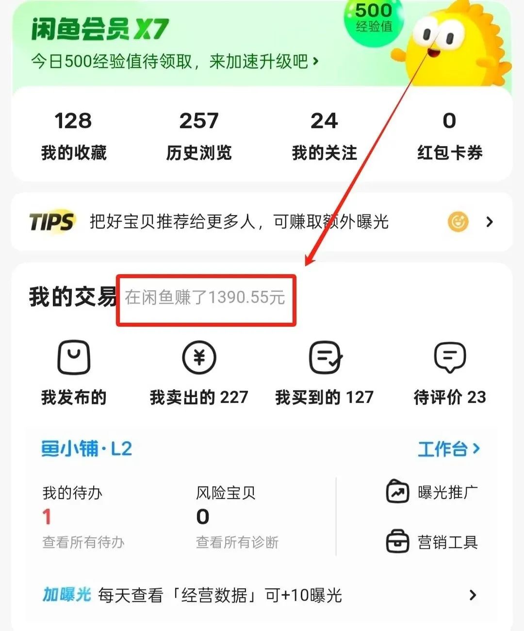 闲鱼收益